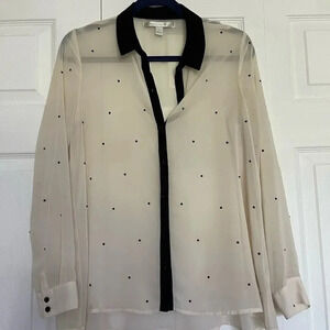 Lauren Conrad button down shirt with black rhinestone accents